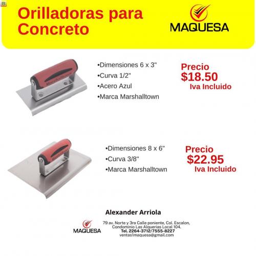 Orilladoras MARSHALLTOWN de acero para concreto.